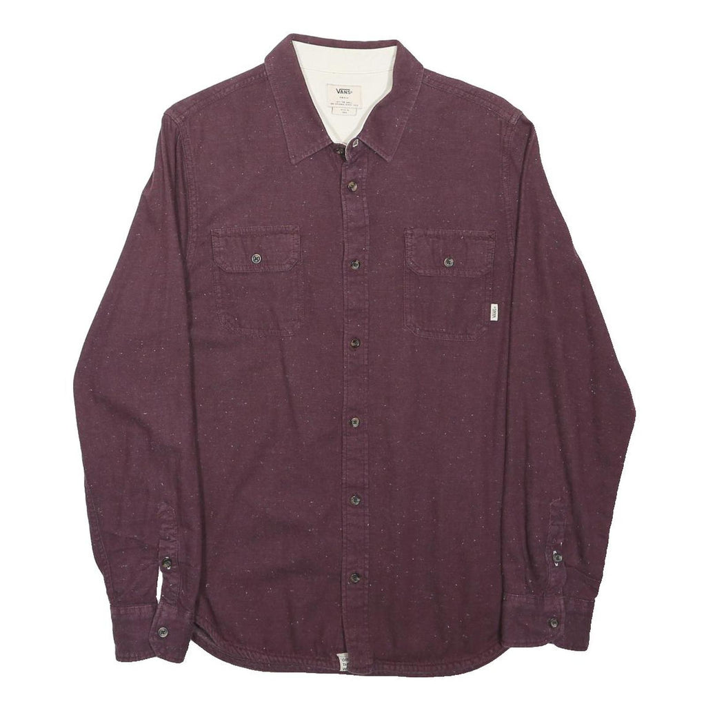 VANS Mens Maroon Shirt S Cotton Blend Casual Button Up Long Sleeve