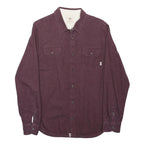 VANS Mens Maroon Shirt S Cotton Blend Casual Button Up Long Sleeve