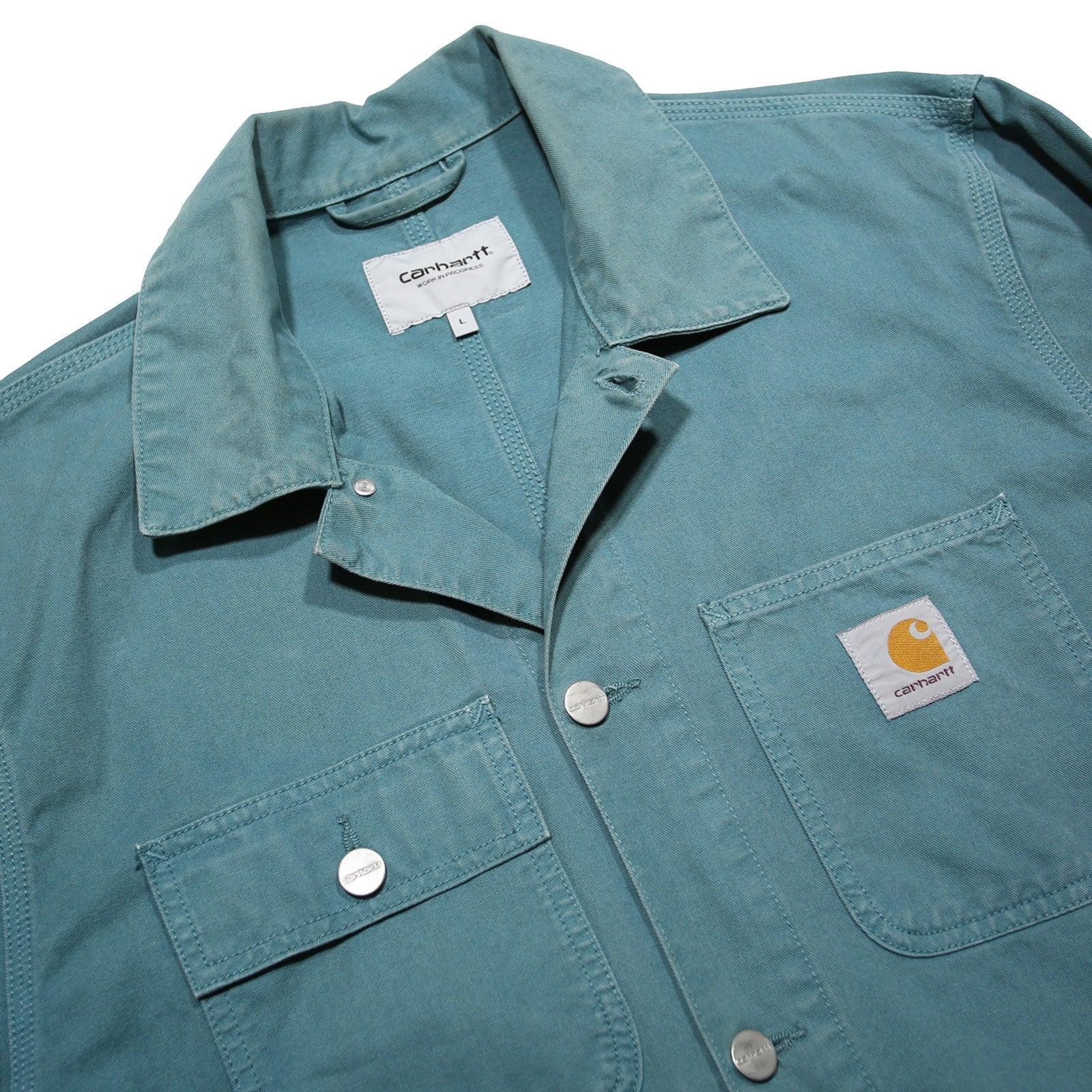 CARHARTT WIP Michigan Coat  Mens Blue Cotton Button Jacket L Workwear Durable