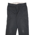 DICKIES Mens Cotton Blend Black Relaxed Straight Trousers W35 L32 Casual