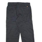 DICKIES Mens Cotton Blend Black Relaxed Straight Trousers W35 L32 Casual