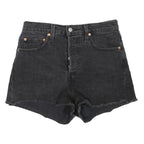 LEVI'S Womens Shorts Black Casual Cut-Off S W28 Denim Button Fly