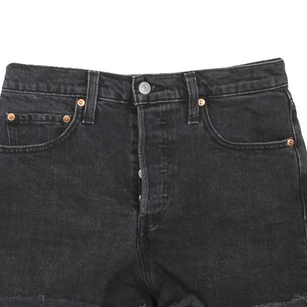 LEVI'S Womens Shorts Black Casual Cut-Off S W28 Denim Button Fly