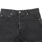 LEVI'S Womens Shorts Black Casual Cut-Off S W28 Denim Button Fly