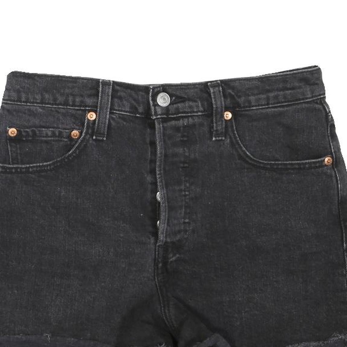 LEVI'S Womens Shorts Black Casual Cut-Off S W28 Denim Button Fly