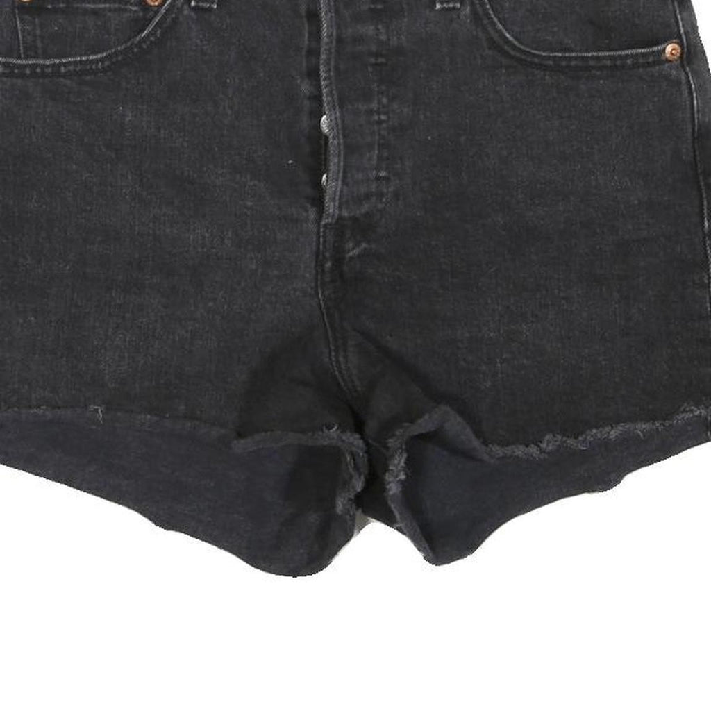LEVI'S Womens Shorts Black Casual Cut-Off S W28 Denim Button Fly