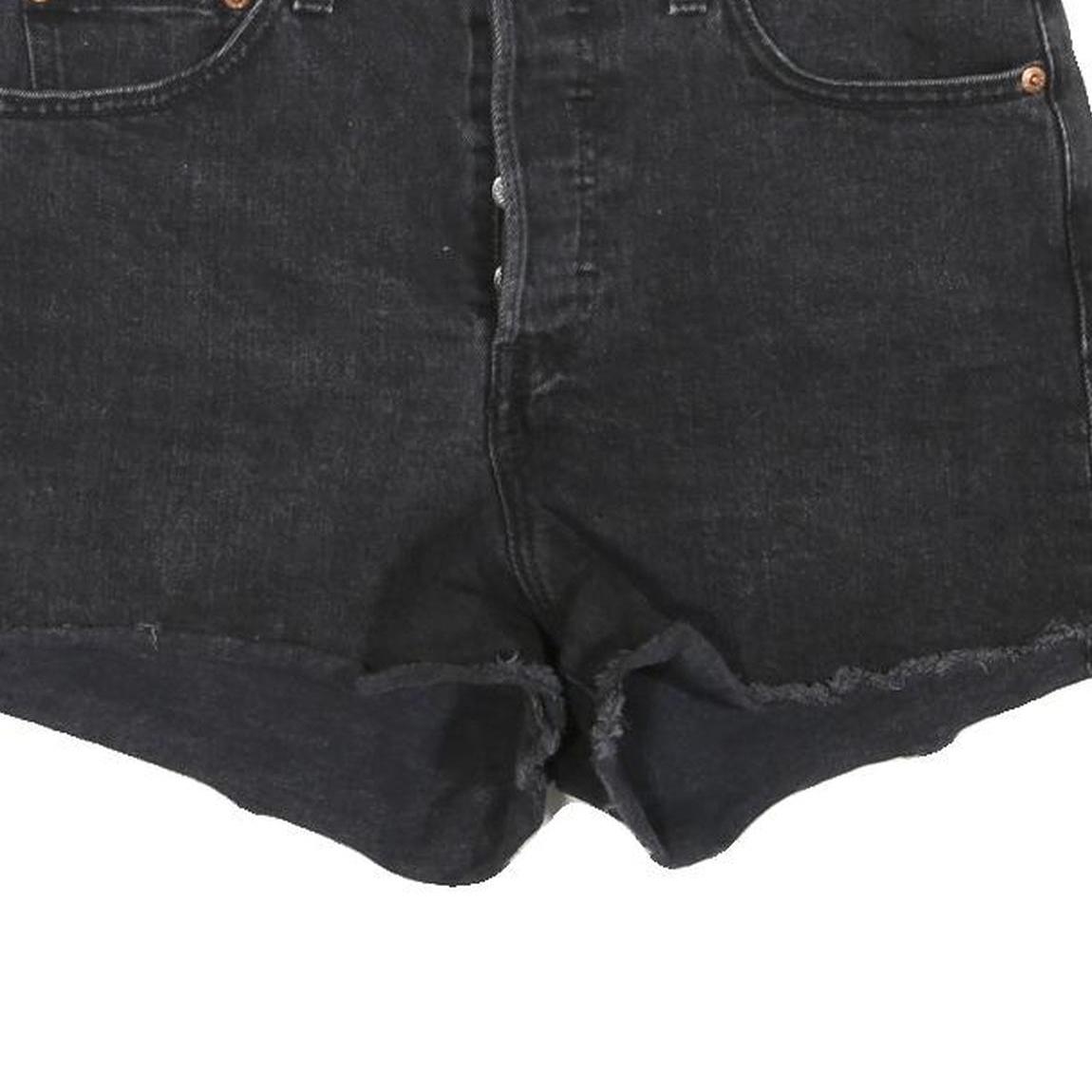 LEVI'S Womens Shorts Black Casual Cut-Off S W28 Denim Button Fly