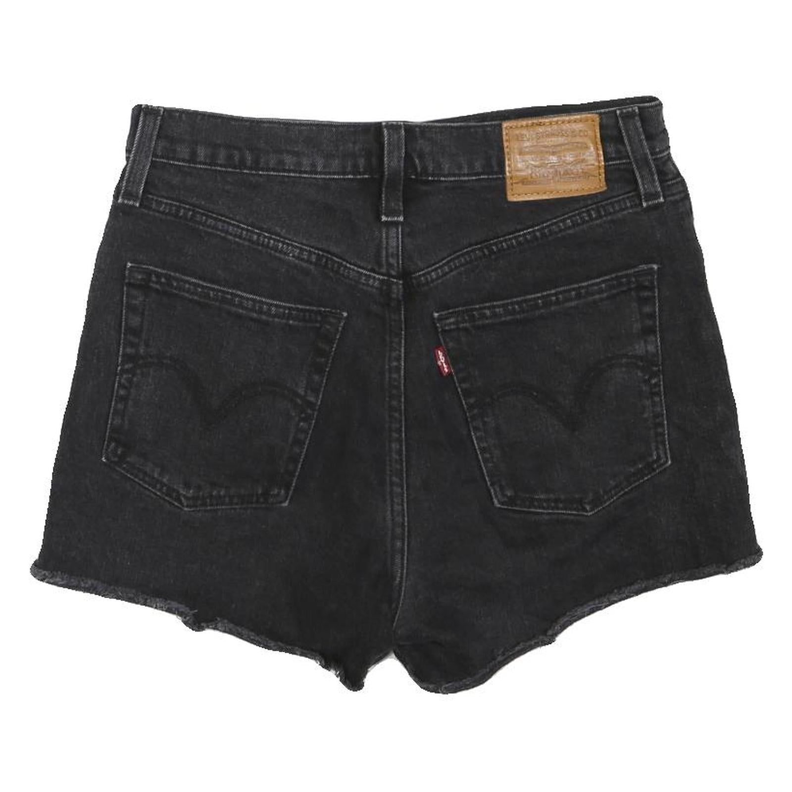 LEVI'S Womens Shorts Black Casual Cut-Off S W28 Denim Button Fly