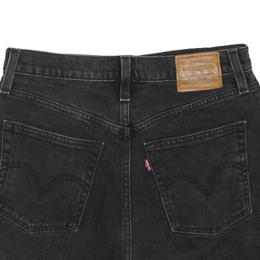 LEVI'S Womens Shorts Black Casual Cut-Off S W28 Denim Button Fly