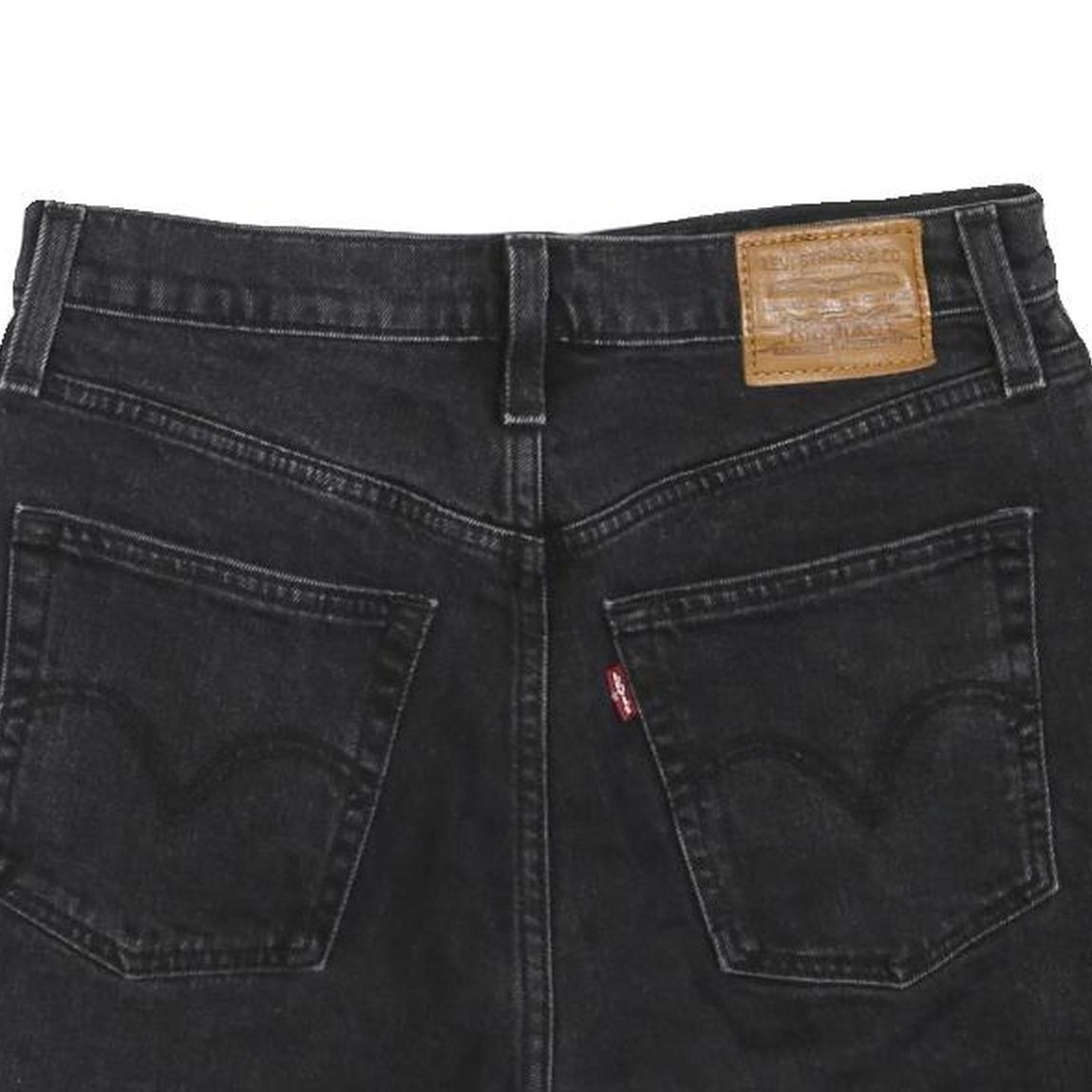 LEVI'S Womens Shorts Black Casual Cut-Off S W28 Denim Button Fly