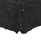 LEVI'S Womens Shorts Black Casual Cut-Off S W28 Denim Button Fly