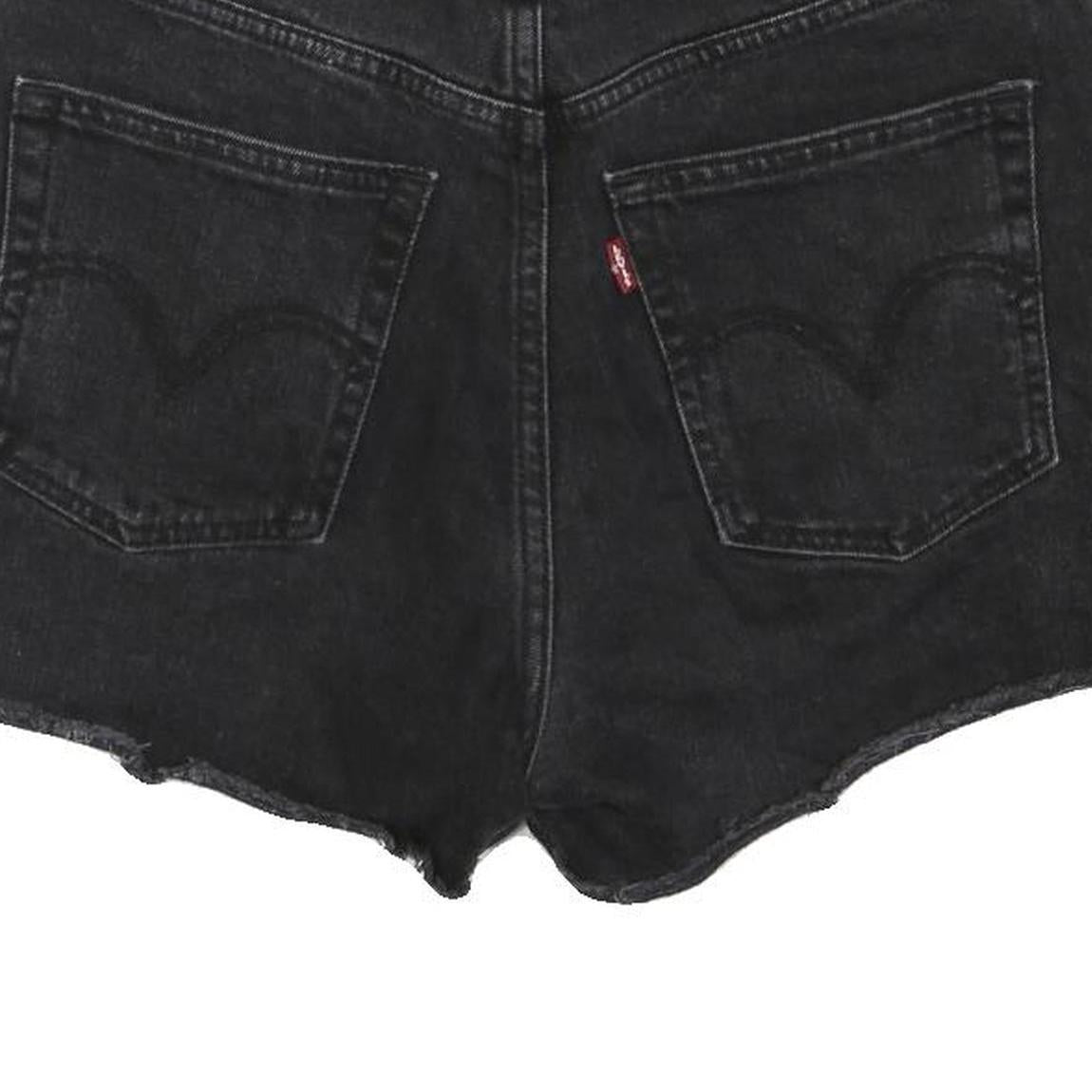 LEVI'S Womens Shorts Black Casual Cut-Off S W28 Denim Button Fly