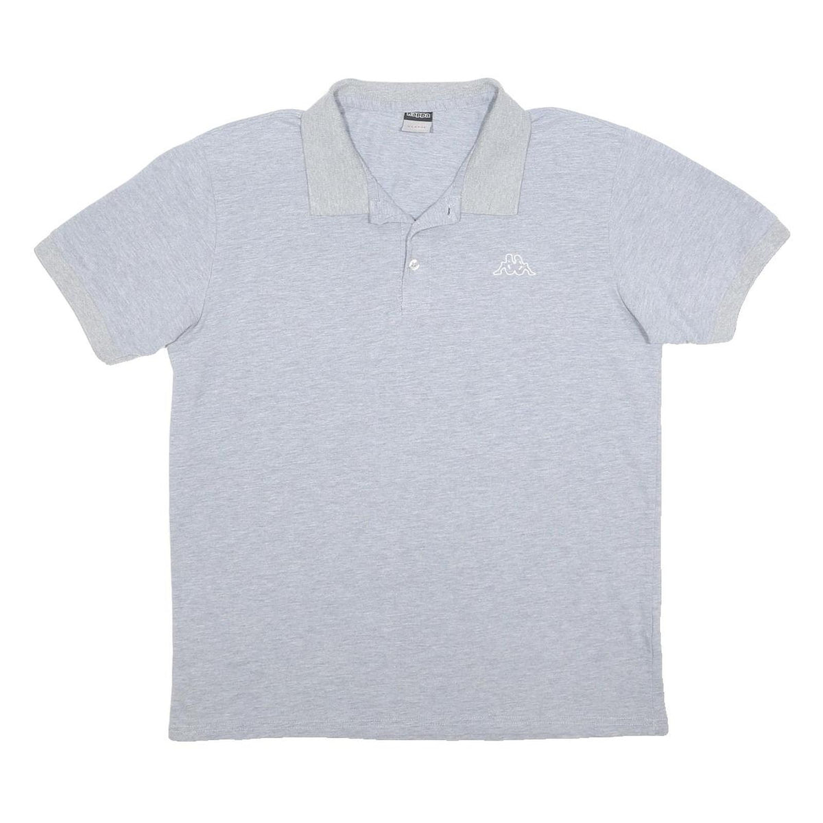 KAPPA Mens Grey Polo Shirt XL Cotton Blend Short Sleeve Classic Fit Casual