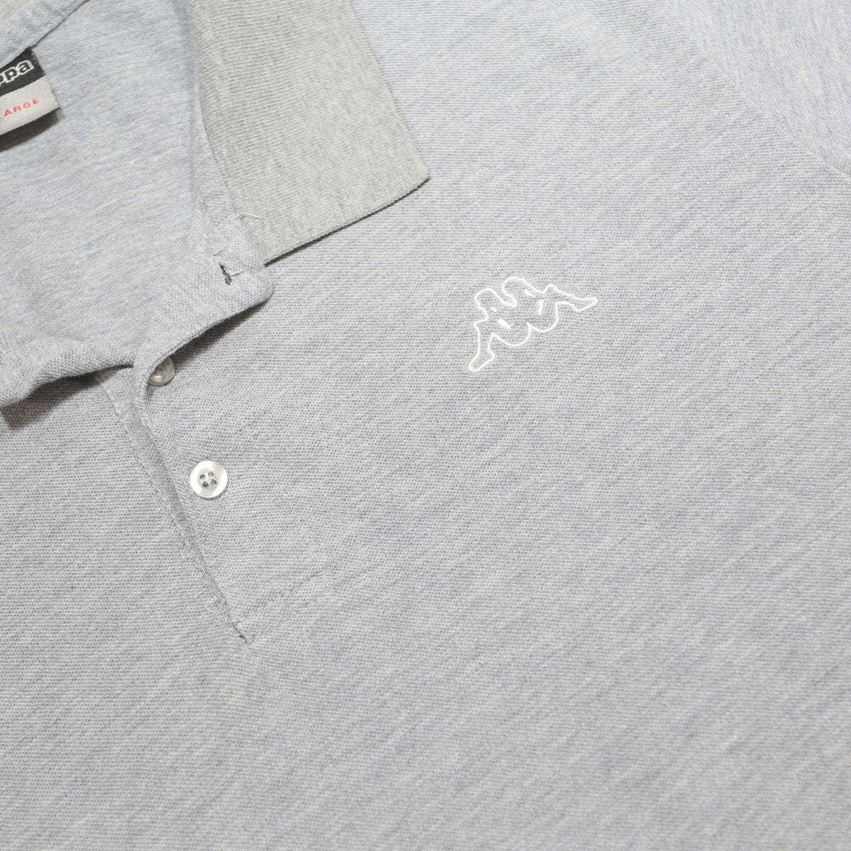 KAPPA Mens Grey Polo Shirt XL Cotton Blend Short Sleeve Classic Fit Casual