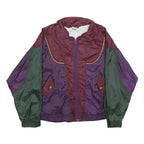 NEW MOVES Womens Burgundy & Purple Windbreaker Jacket M Nylon Colourblock Zip