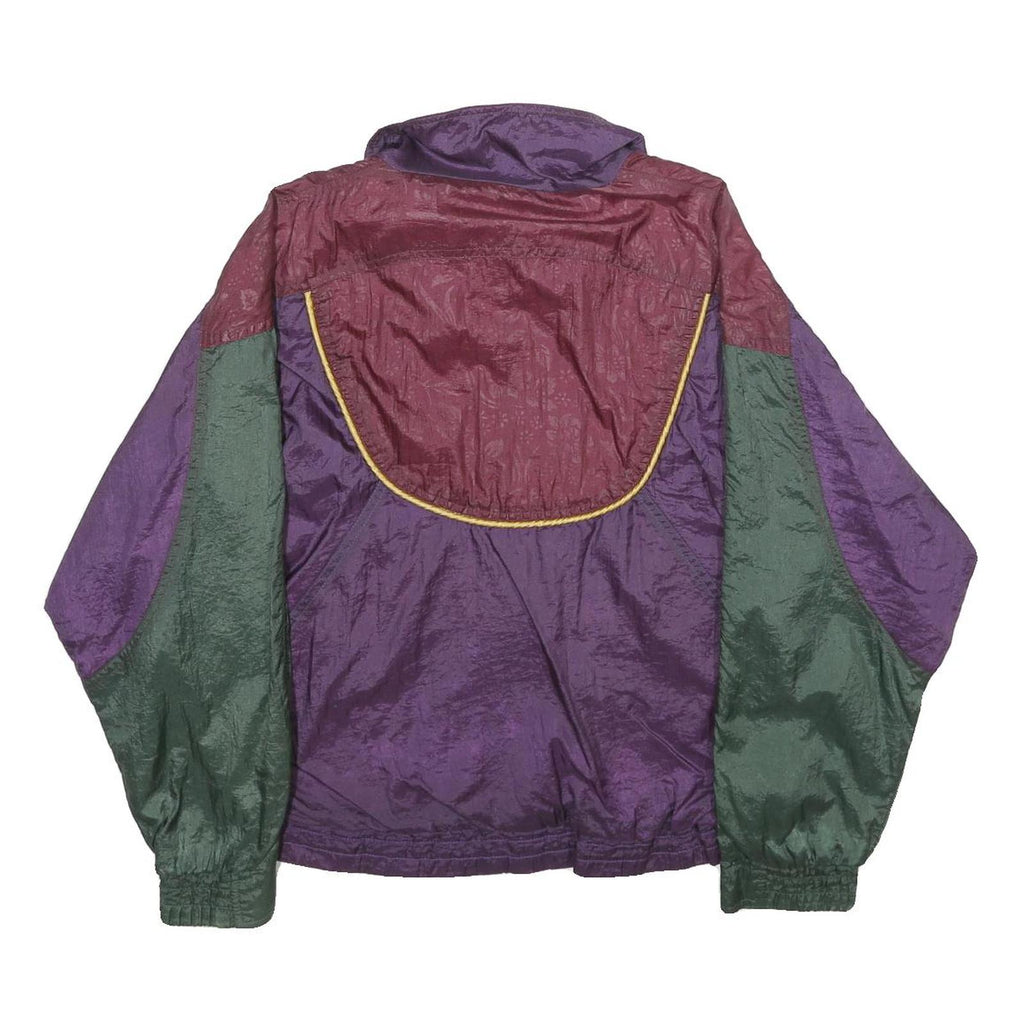 NEW MOVES Womens Burgundy & Purple Windbreaker Jacket M Nylon Colourblock Zip