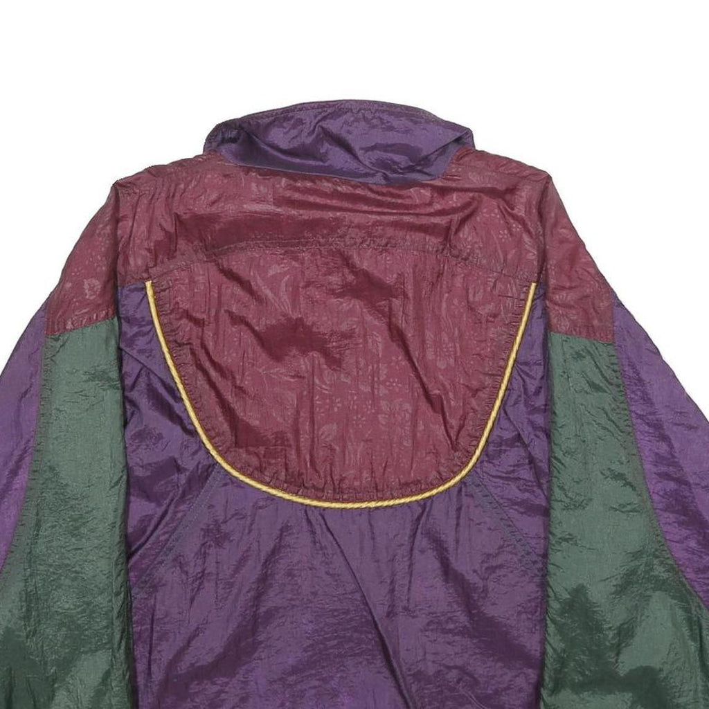 NEW MOVES Womens Burgundy & Purple Windbreaker Jacket M Nylon Colourblock Zip