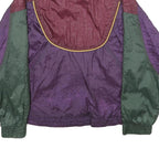 NEW MOVES Womens Burgundy & Purple Windbreaker Jacket M Nylon Colourblock Zip