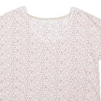 WHITE STUFF Womens Cream Printed Short Sleeve Round Neck Top UK 10 Cotton Blend