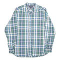 TOMMY HILFIGER Mens Blue & Green Check Shirt M Classic Button Up Long Sleeve