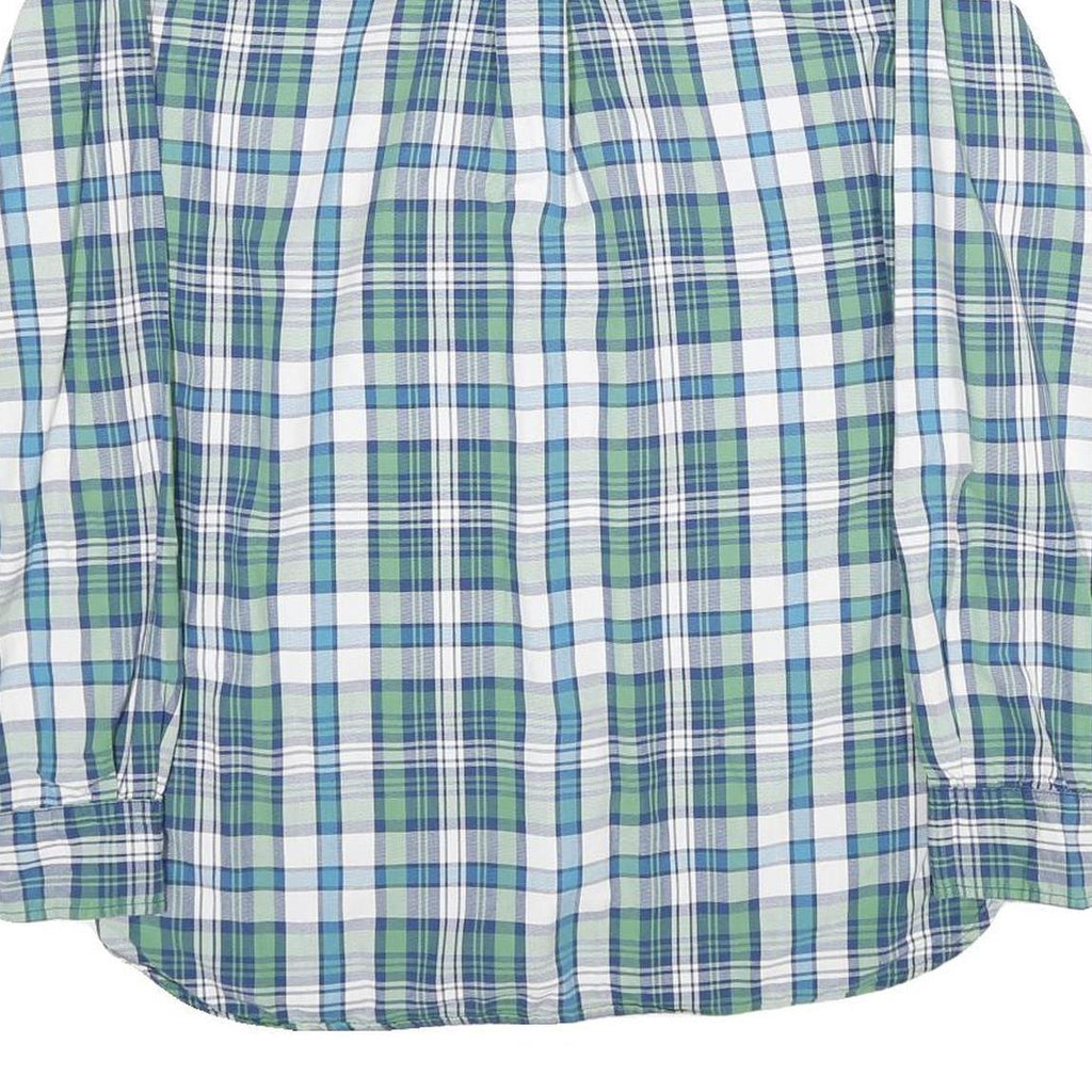 TOMMY HILFIGER Mens Blue & Green Check Shirt M Classic Button Up Long Sleeve
