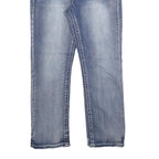 TRUE LUCK Mens Jeans Blue Regular Straight Denim Medium W36 L32 Stylish Casual