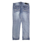 TRUE LUCK Mens Jeans Blue Regular Straight Denim Medium W36 L32 Stylish Casual