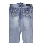 TRUE LUCK Mens Jeans Blue Regular Straight Denim Medium W36 L32 Stylish Casual