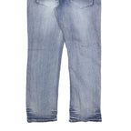 TRUE LUCK Mens Jeans Blue Regular Straight Denim Medium W36 L32 Stylish Casual