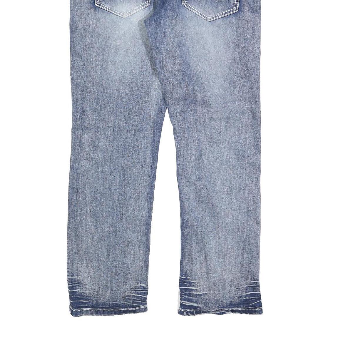 TRUE LUCK Mens Jeans Blue Regular Straight Denim Medium W36 L32 Stylish Casual