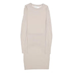 HOUSE OF CB Womens Cream Bodycon Polyester Blend Dress Long Sleeve XS Elegant