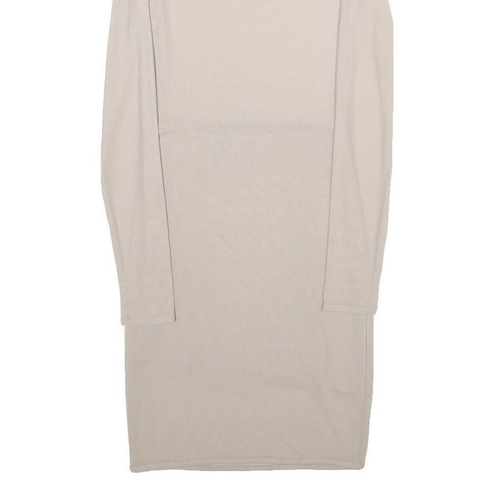 HOUSE OF CB Womens Cream Bodycon Polyester Blend Dress Long Sleeve XS Elegant