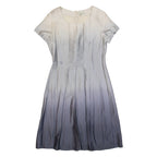 KAREN MILLEN Ombre Womens Fit & Flare Dress Grey Silk Knee Length UK 8