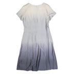 KAREN MILLEN Ombre Womens Fit & Flare Dress Grey Silk Knee Length UK 8