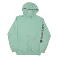 CARHARTT Mens Green Pullover Hoodie M Logo Print Workwear Cotton Blend