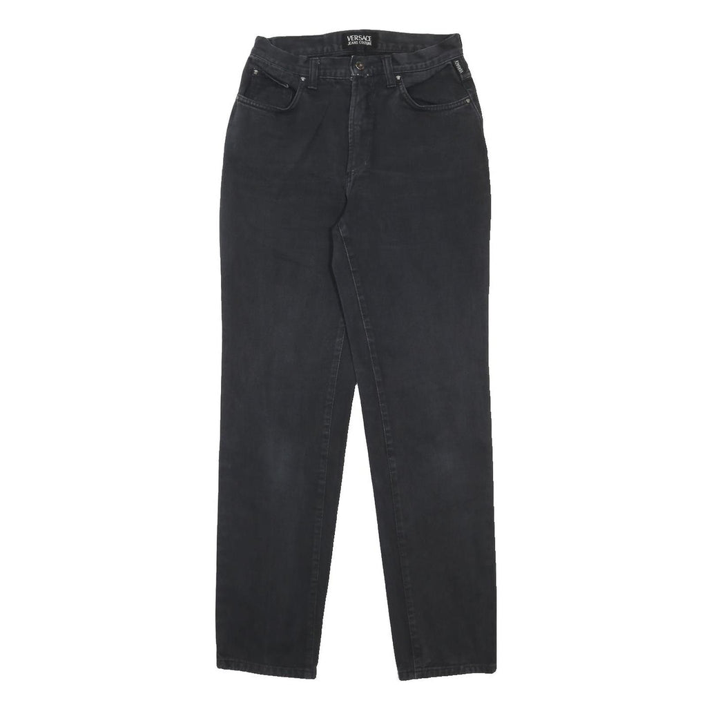 VERSACE JEANS COUTURE Womens Black Denim Regular Straight Fit Cotton Medium W30