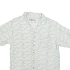 NEW YORK SPORTWEAR EXCHANGE Mens Beige & White Floral Print Cotton Blend Shirt L