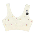NEW LOOK Womens Cream Floral Printed Cropped Sleeveless Scoop Neck L Top
