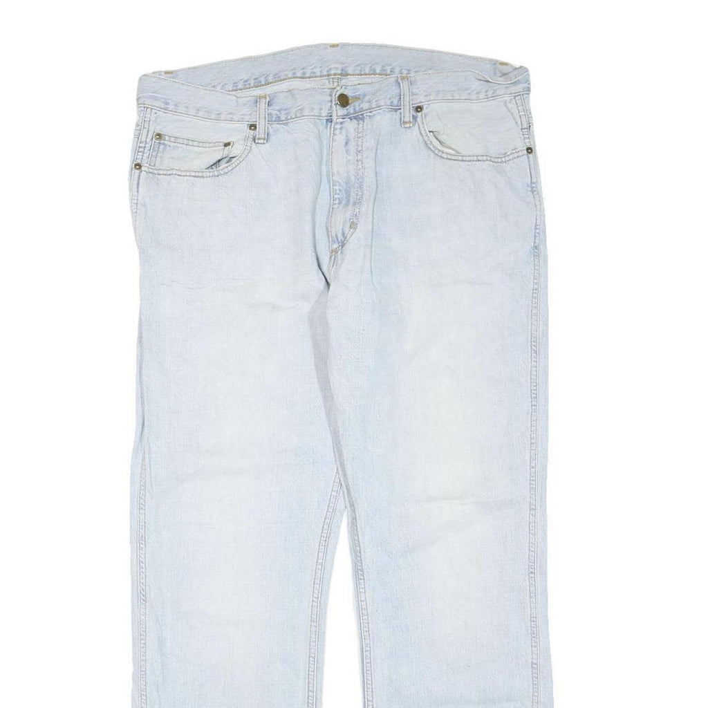 CARHARTT Mens Regular Fit Light Blue Denim Jeans W38 L32 Cotton Blend Zip