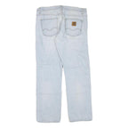 CARHARTT Mens Regular Fit Light Blue Denim Jeans W38 L32 Cotton Blend Zip