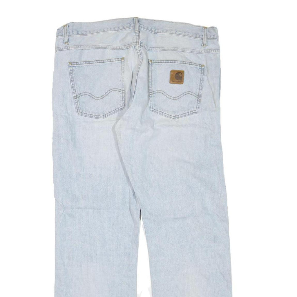 CARHARTT Mens Regular Fit Light Blue Denim Jeans W38 L32 Cotton Blend Zip