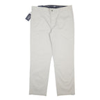 CHAPS Mens Cotton Blend White Regular Fit Straight Leg Trousers W38 L32 Classic