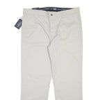 CHAPS Mens Cotton Blend White Regular Fit Straight Leg Trousers W38 L32 Classic