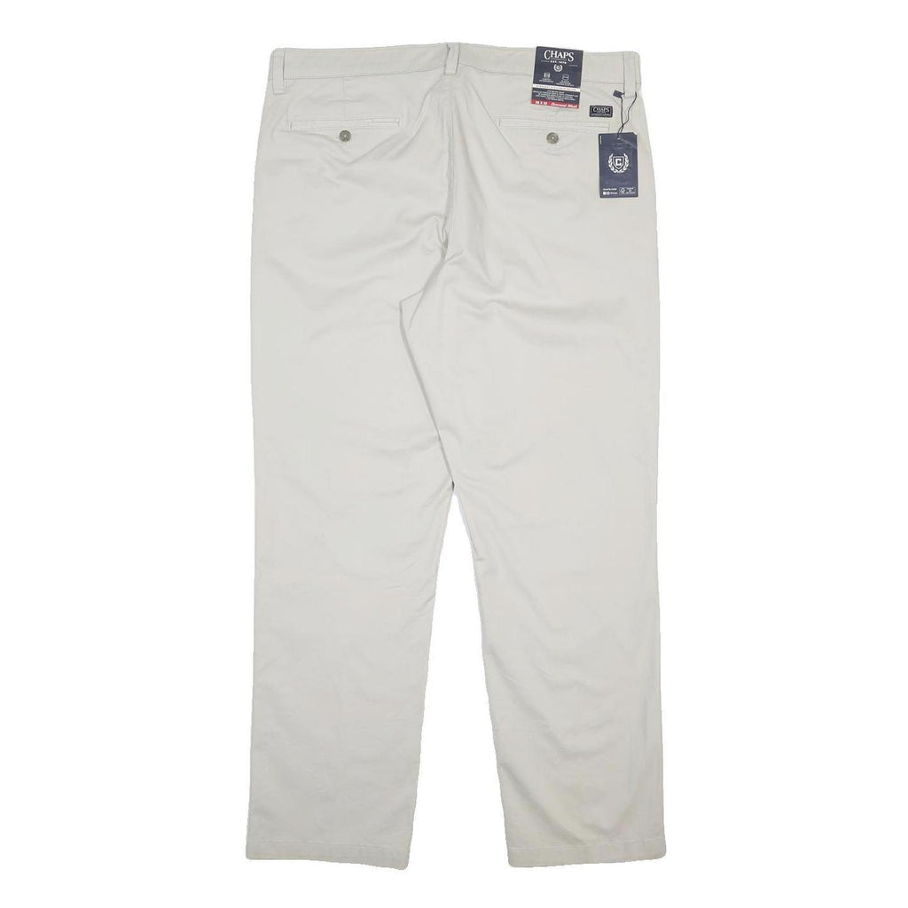 CHAPS Mens Cotton Blend White Regular Fit Straight Leg Trousers W38 L32 Classic