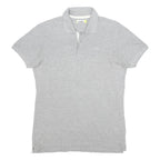 DIADORA Mens Grey Short Sleeve Plain L Cotton Polo Shirt Classic Fit Casual
