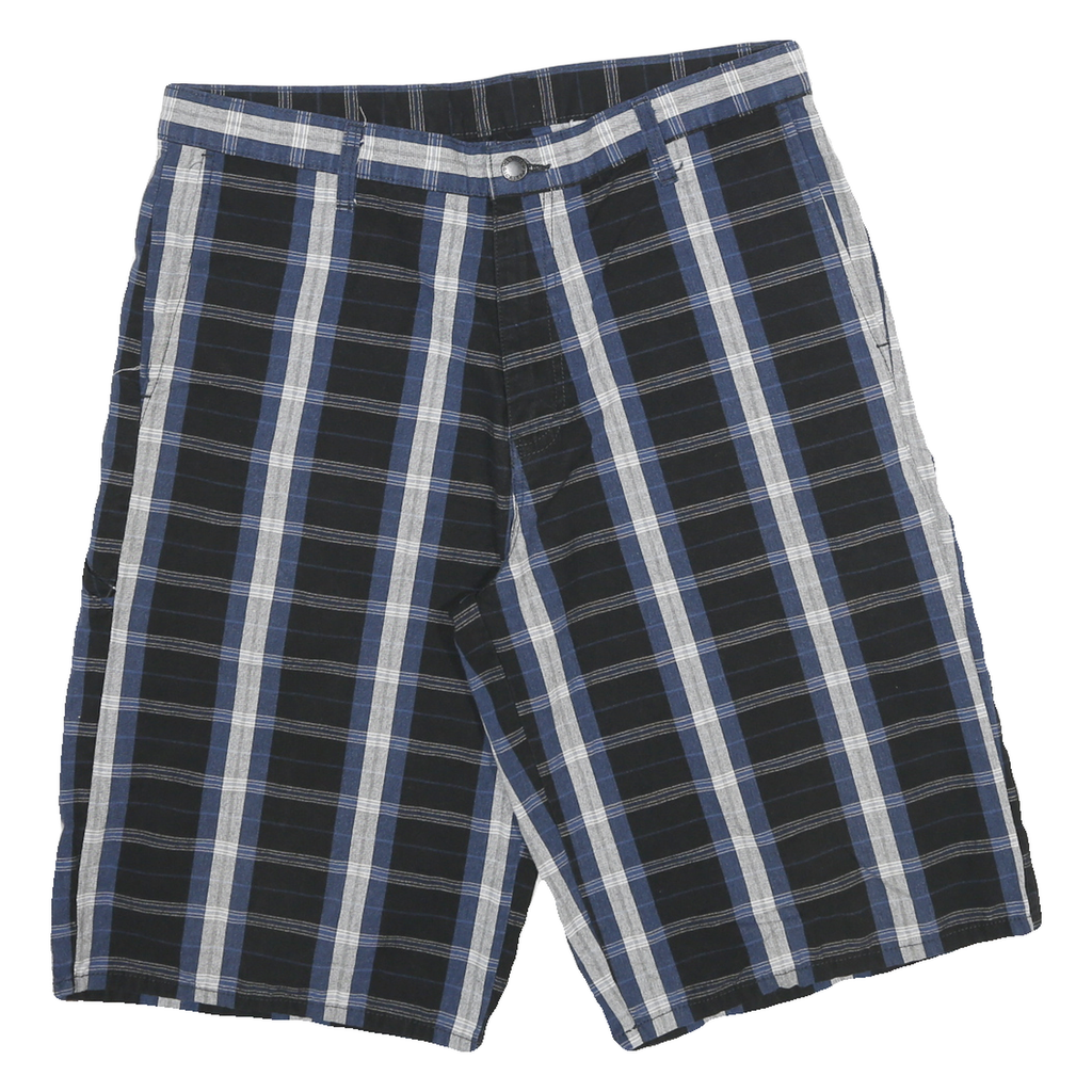 DICKIES Mens Cotton Blend Blue & White Check Casual Shorts XL W32 Comfortable
