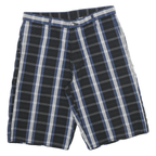 DICKIES Mens Cotton Blend Blue & White Check Casual Shorts XL W32 Comfortable