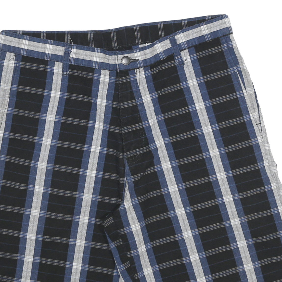 DICKIES Mens Cotton Blend Blue & White Check Casual Shorts XL W32 Comfortable