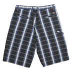DICKIES Mens Cotton Blend Blue & White Check Casual Shorts XL W32 Comfortable