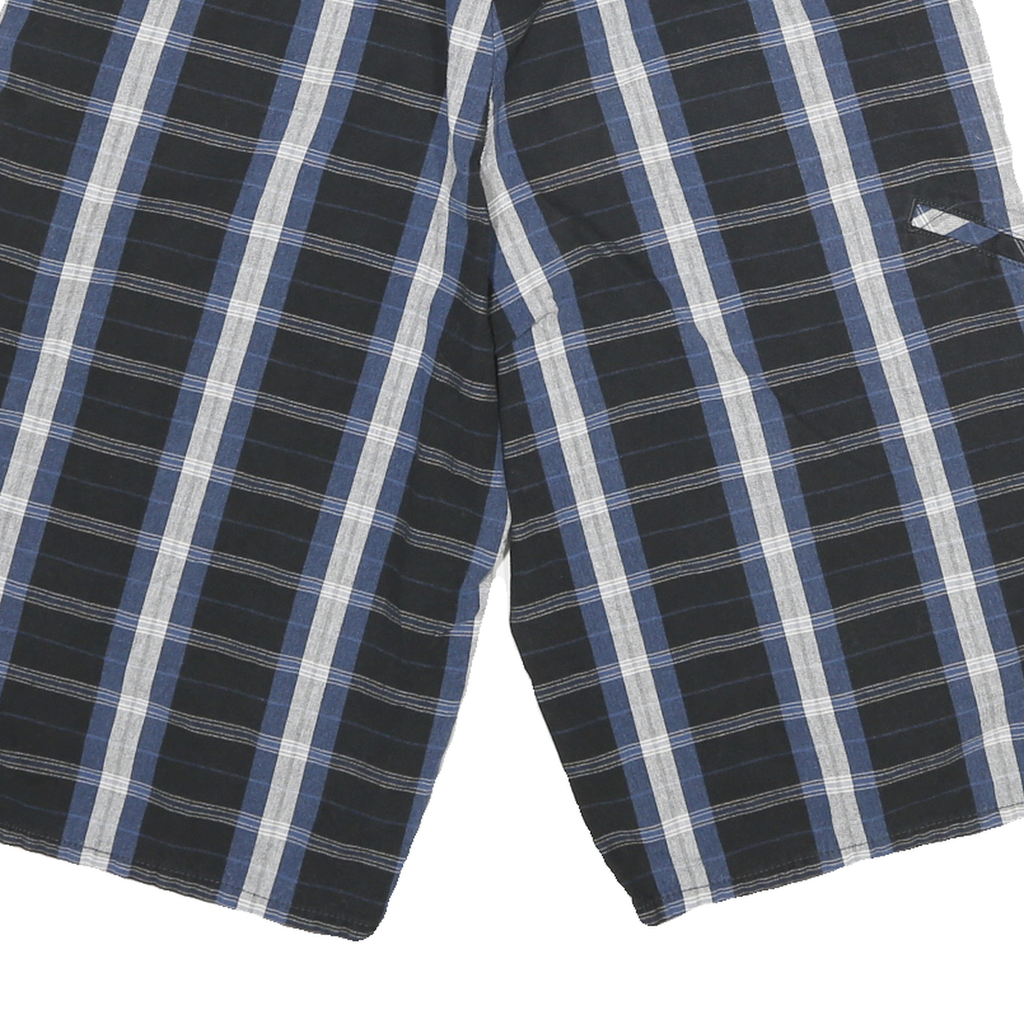 DICKIES Mens Cotton Blend Blue & White Check Casual Shorts XL W32 Comfortable